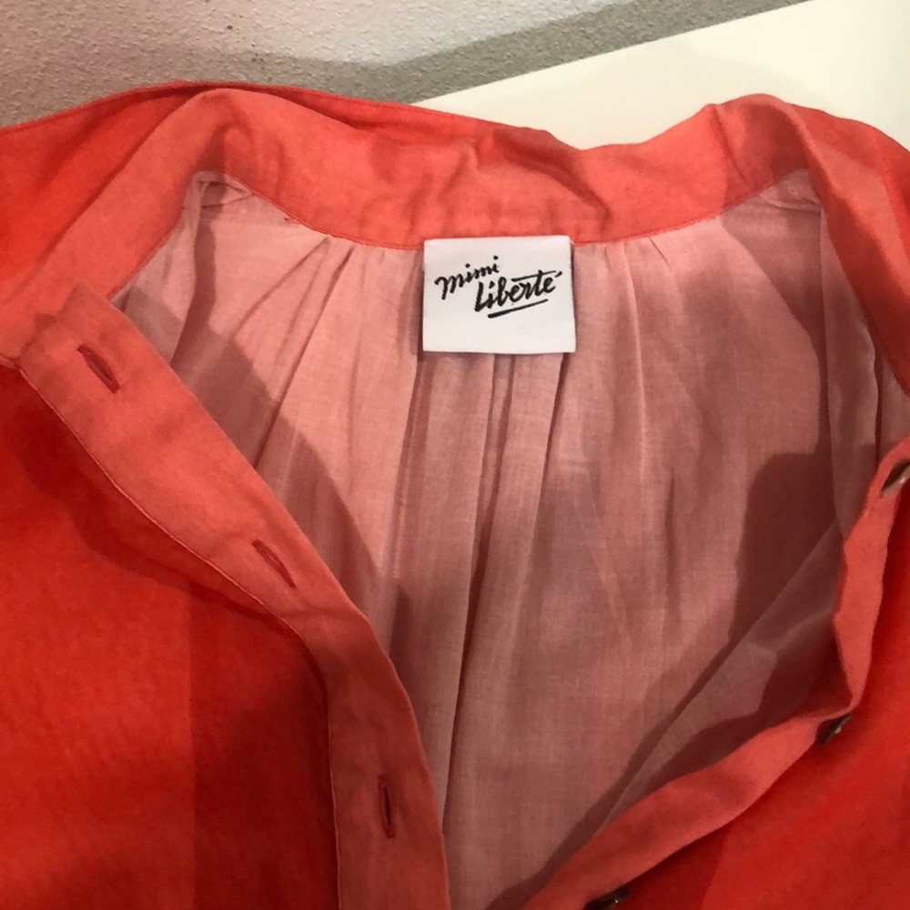 Mimi Liberté Coral Maxi Sundress with Dress Shirt Collar M/L - Picture 5 of 5
